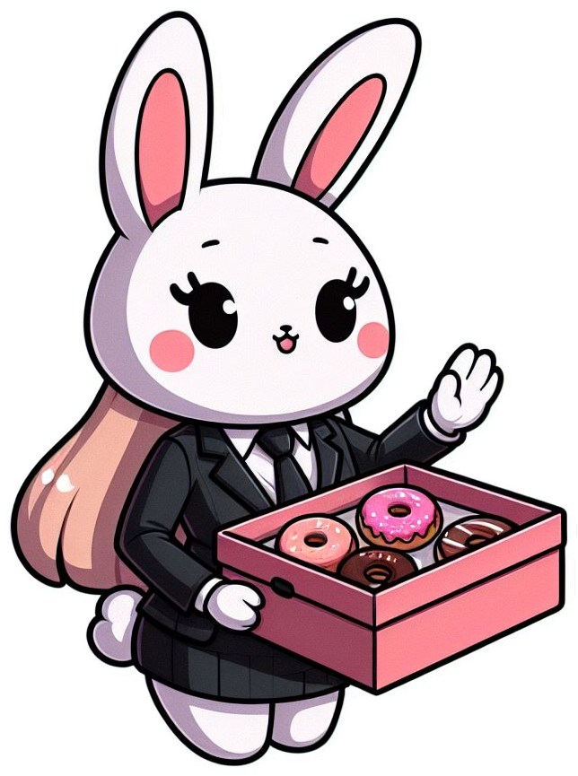 woman suit bunny with a box doughnuts , Sticker 4 Prueba Con mercado Pago 0 1-3