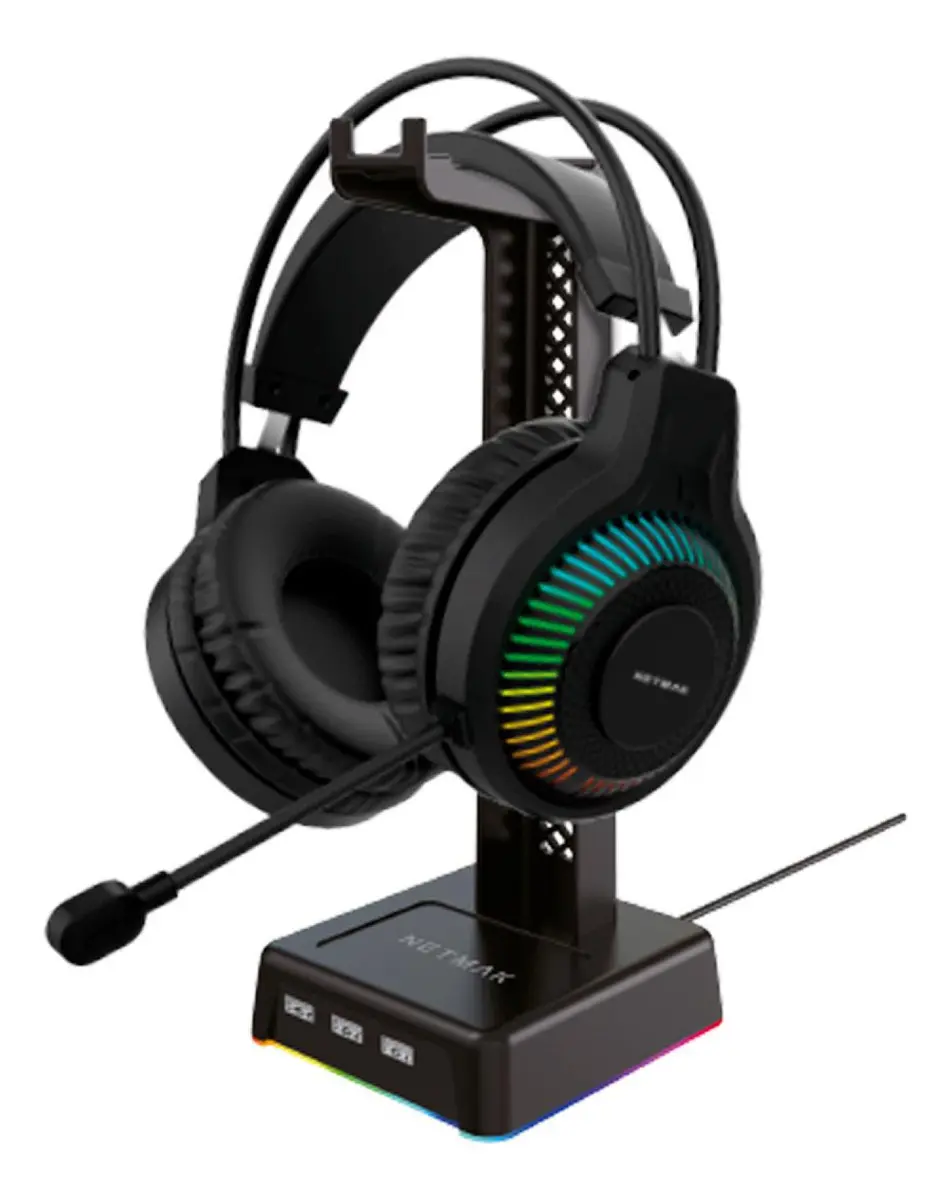 Base o Soporte de Auriculares RGB – Netmak NM-HS430 - Image 10