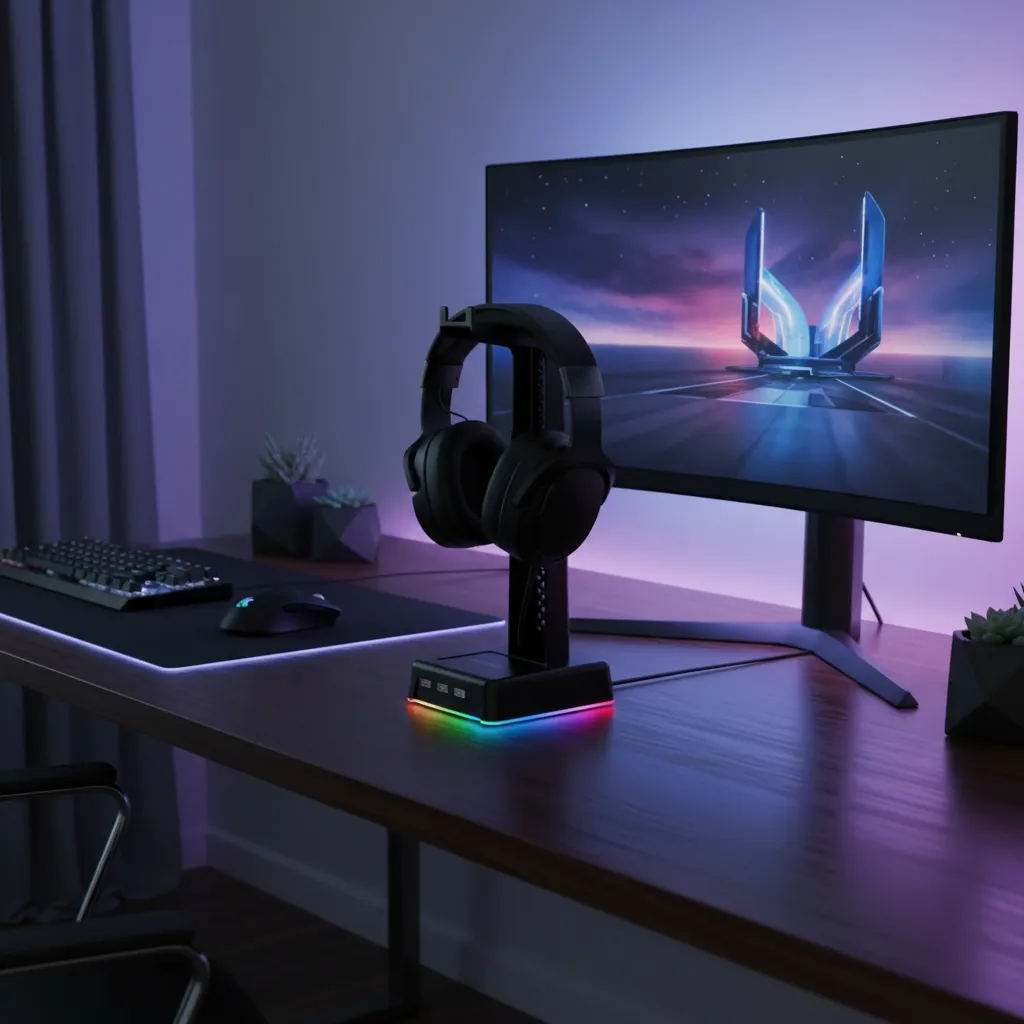 Base o Soporte de Auriculares RGB – Netmak NM-HS430 - Image 16